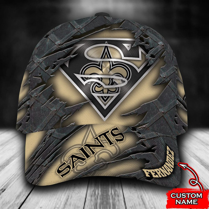 Personalized New Orleans Saints Superman 3D Classic Baseball Cap CNI532