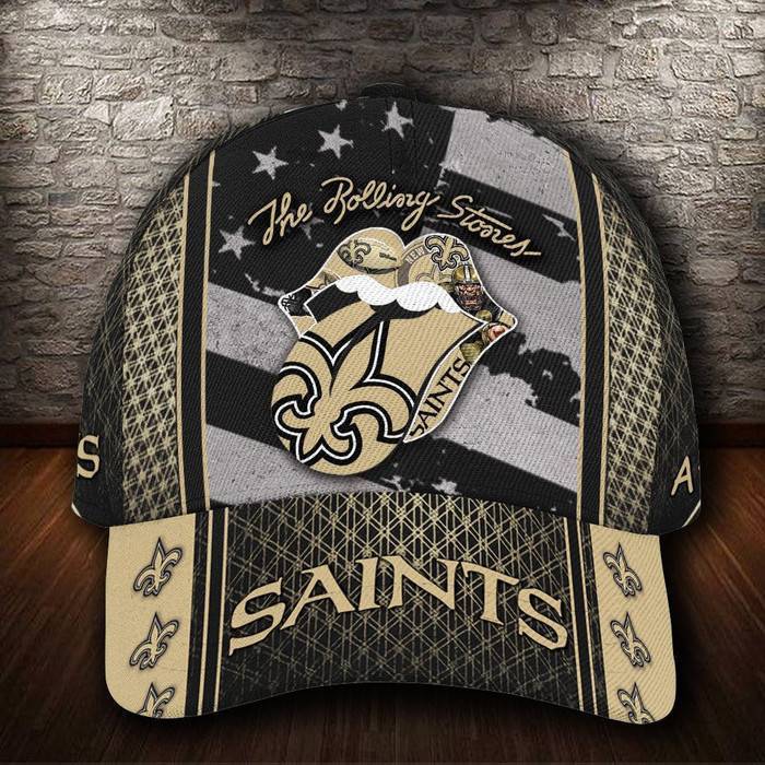 Personalized New Orleans Saints The Rolling Stones 3D Classic Baseball Cap CNI1256