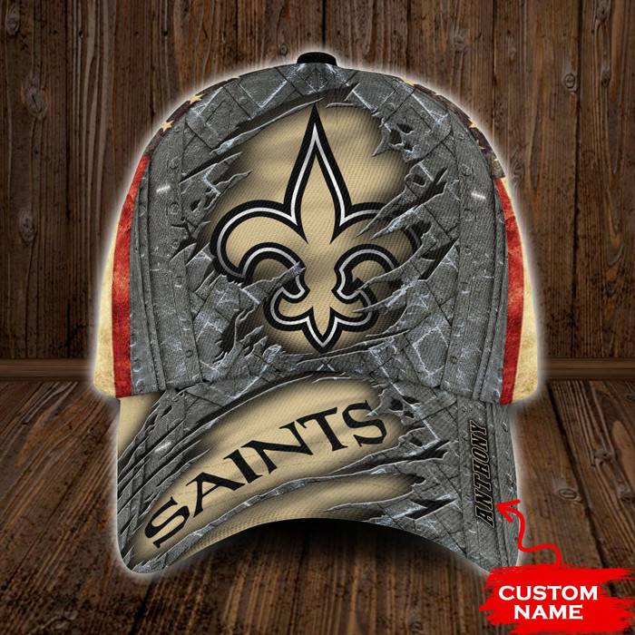 Personalized New Orleans Saints USA Flag 3D Classic Baseball Cap CNI571
