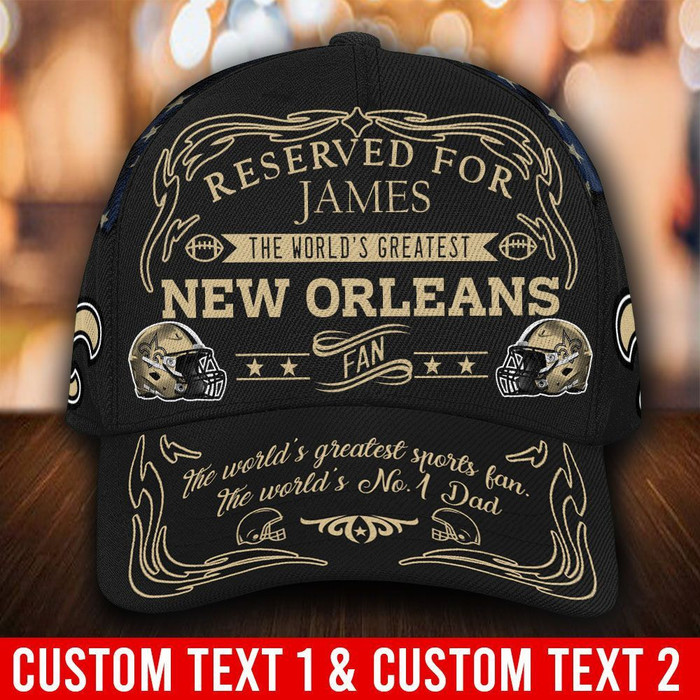 Personalized New Orleans Saints Worlds Greatest Fan 3D Classic Baseball Cap CNI920