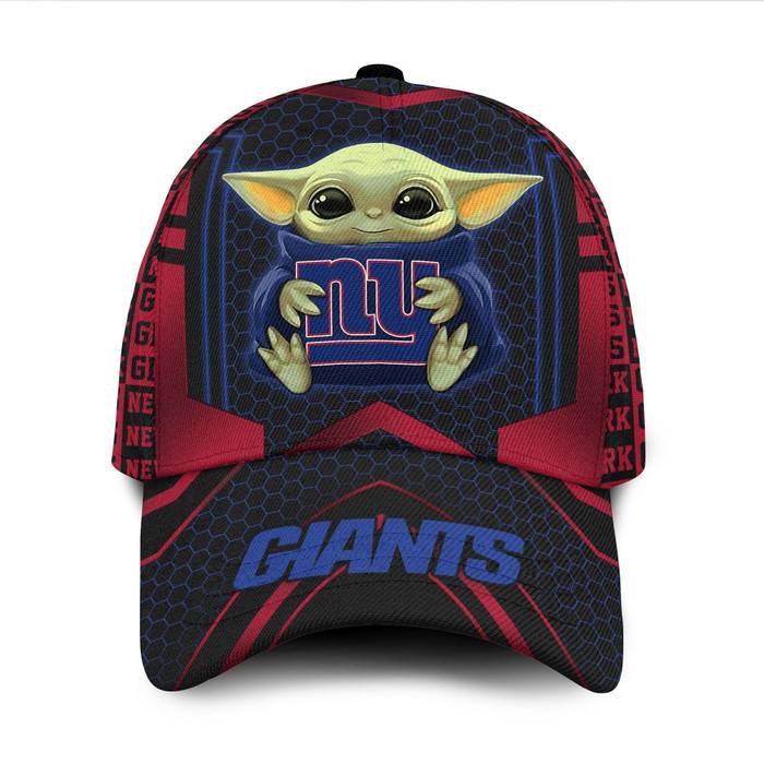Personalized New York Giants Baby Yoda 3D Baseball Cap CNI1715