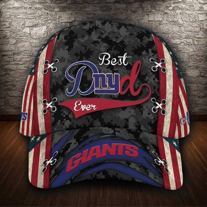 Personalized New York Giants Best Dad USA Flag 3D Classic Baseball Cap CNI1258