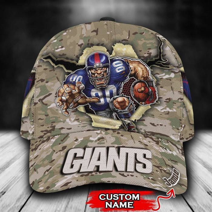 Personalized New York Giants Camo Mascot 3D Classic Baseball Cap CNI568