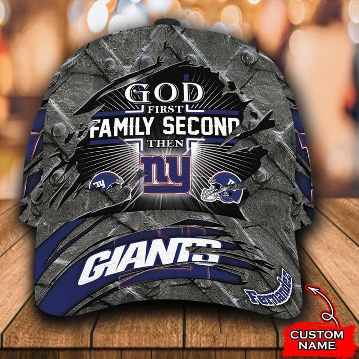 Personalized New York Giants God First Family Second 3D Classic Baseball Cap CNI189