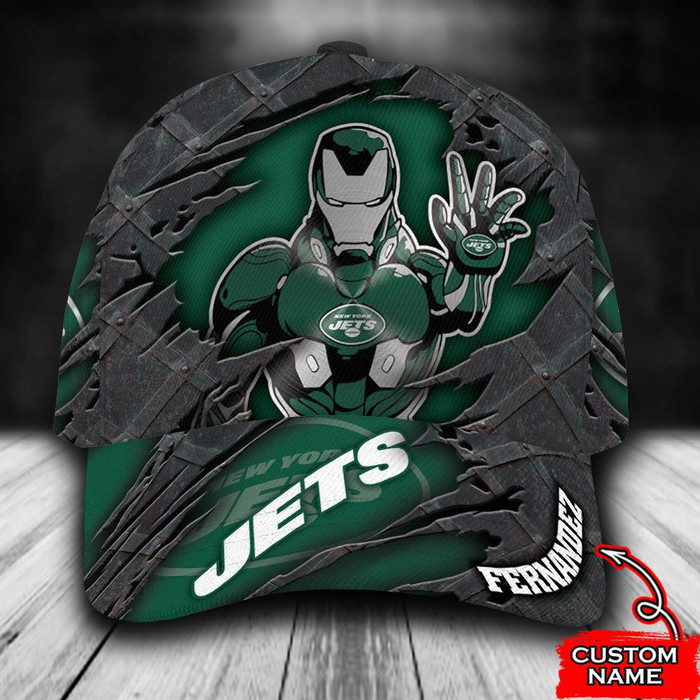 Personalized New York Giants Iron Man Marvel 3D Baseball Cap Green CNI1556