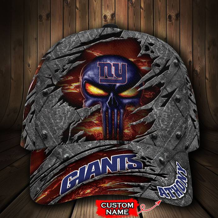 Personalized New York Giants Luxury Skull 3D Classic Baseball Cap CNI736