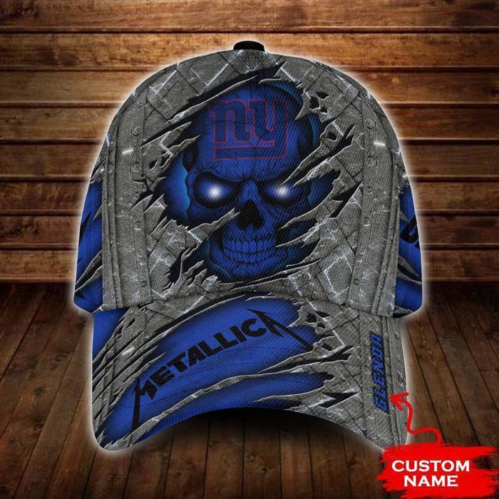 Personalized New York Giants Metallica Band Skull 3D Classic Baseball Cap CNI519