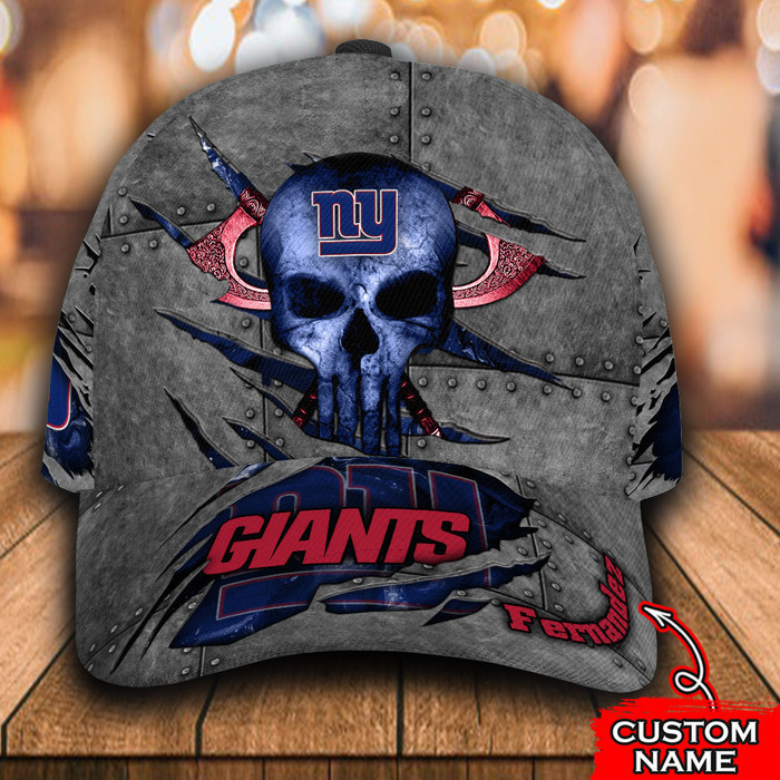 Personalized New York Giants Skull 3D Baseball Cap CNI1086