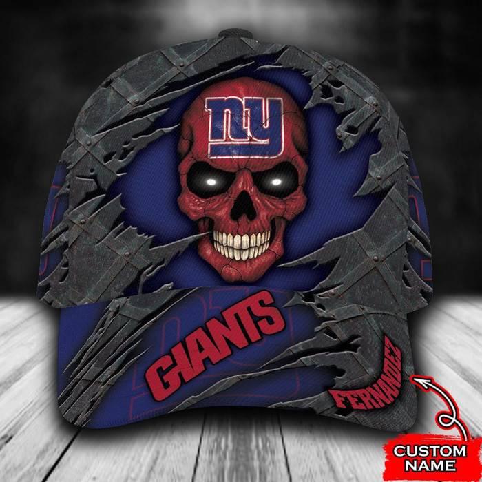 Personalized New York Giants Skull 3D Classic Baseball Cap CNI593