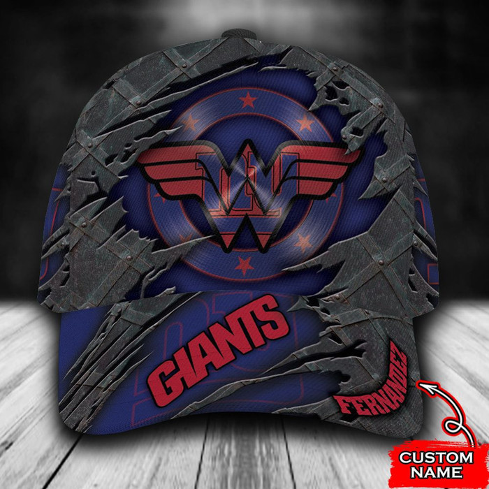 Personalized New York Giants Wonder Woman Logo 3D Baseball Cap Navy CNI1467