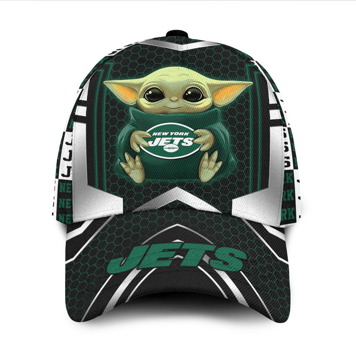 Personalized New York Jets Baby Yoda 3D Classic Baseball Cap CNI1322