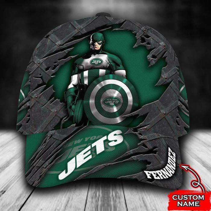 Personalized New York Jets Captain America 3D Classic Baseball Cap CNI273