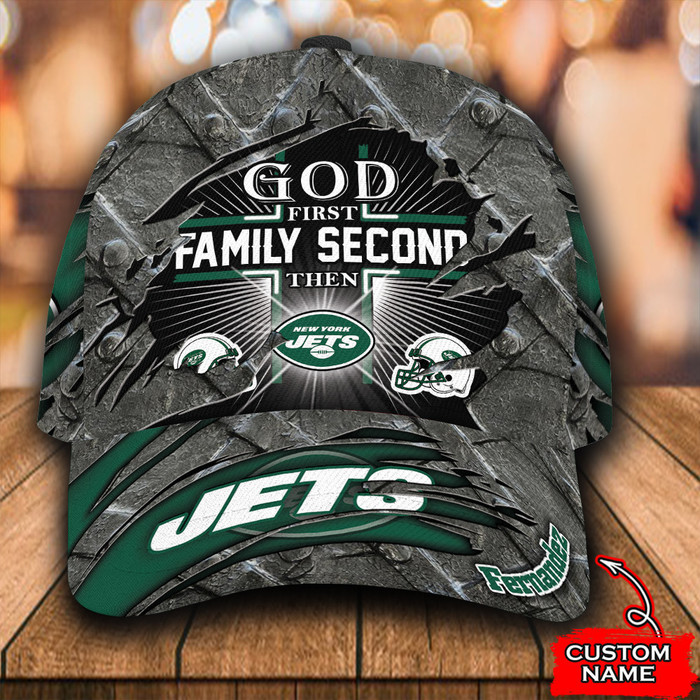 Personalized New York Jets God First Family Second 3D Classic Baseball Cap CNI694
