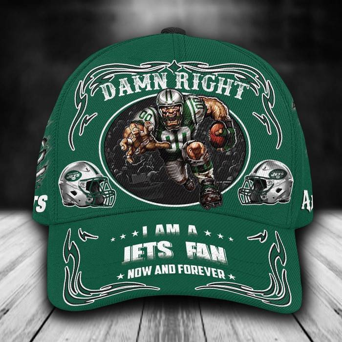 Personalized New York Jets Mascot Damn Right 3D Classic Baseball Cap CNI352
