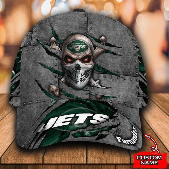 Personalized New York Jets Skull 3D Classic Baseball Cap CNI1173
