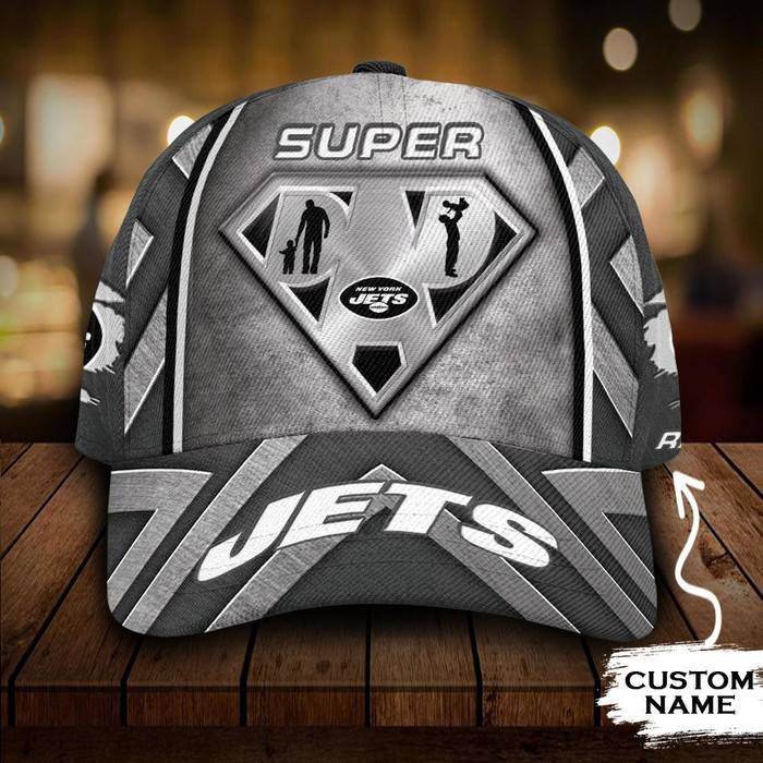 Personalized New York Jets Superman Dad 3D Classic Baseball Cap CNI1290