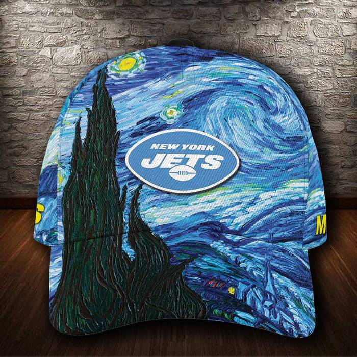 Personalized New York Jets Van Gogh 3D Classic Baseball Cap CNI651