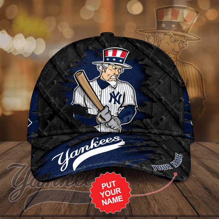 Personalized New York Yankees 3D Trellis Baseball Cap Black CNI2088