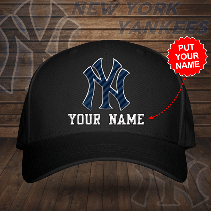 Personalized New York Yankees Logo Emboidered Baseball Cap BlackWhiteNavy CNI2032