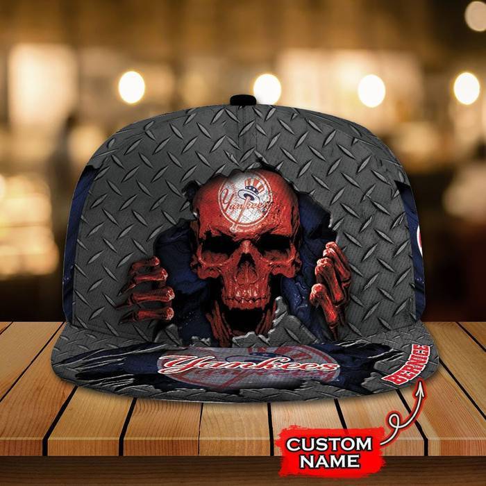 Personalized New York Yankees Skeleton 3D Classic Baseball Cap CNI506