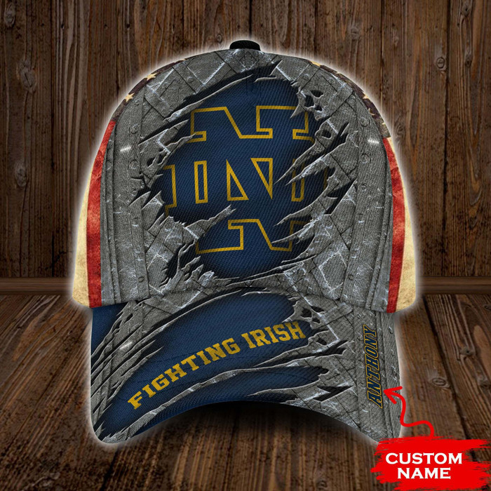 Personalized Notre Dame Fighting Irish 3D Baseball Cap CNI1884