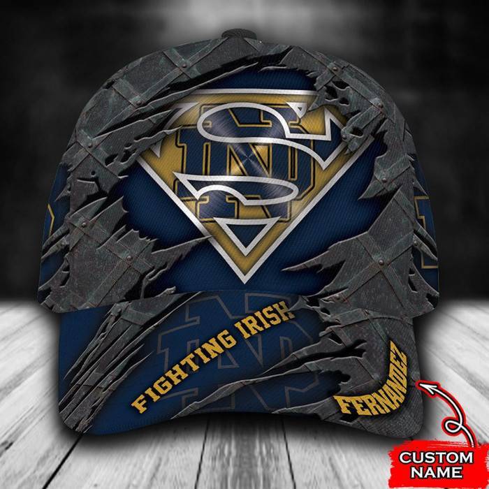 Personalized Notre Dame Fighting Irish Superman 3D Classic Baseball Cap CNI1294