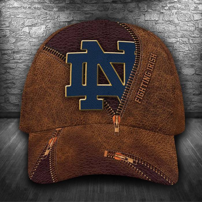 Personalized Notre Dame Fighting Irish Zip 3D Classic Baseball Cap CNI526