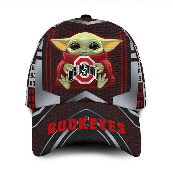 Personalized Ohio State Buckeyes Baby Yoda 3D Classic Baseball Cap CNI238
