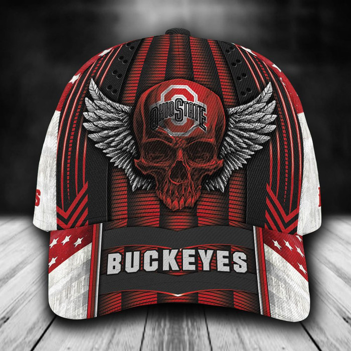 Personalized Ohio State Buckeyes Luxury Skull 3D Classic Baseball Cap CNI925