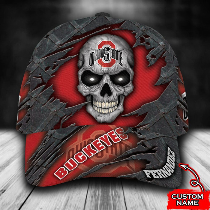 Personalized Ohio State Buckeyes Skull 3D Classic Baseball Cap CNI1215