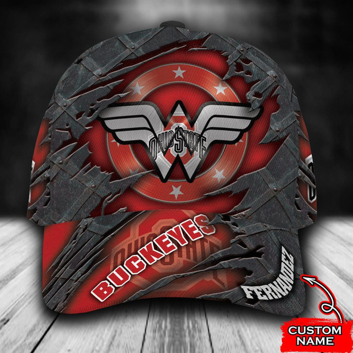 Personalized Ohio State Buckeyes Wonder Woman Logo 3D Baseball Cap Red CNI1539