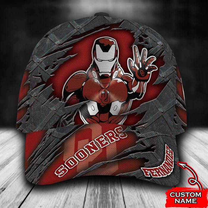 Personalized Oklahoma Sooners Iron Man 3D Classic Baseball Cap CNI674