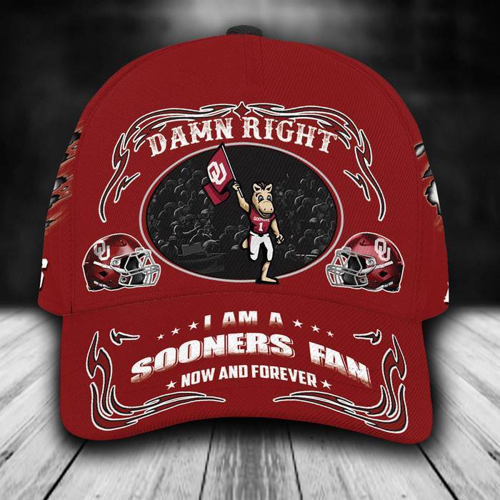 Personalized Oklahoma Sooners Mascot Damn Right 3D Classic Baseball Cap CNI332