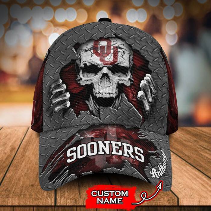 Personalized Oklahoma Sooners Skeleton 3D Classic Baseball Cap CNI1291