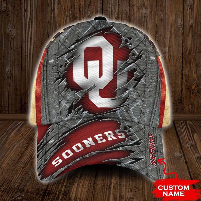 Personalized Oklahoma Sooners USA Flag 3D Classic Baseball Cap CNI720
