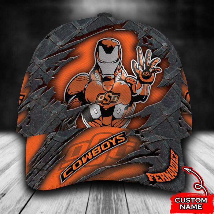 Personalized Oklahoma State Cowboys Iron Man 3D Classic Baseball Cap CNI472
