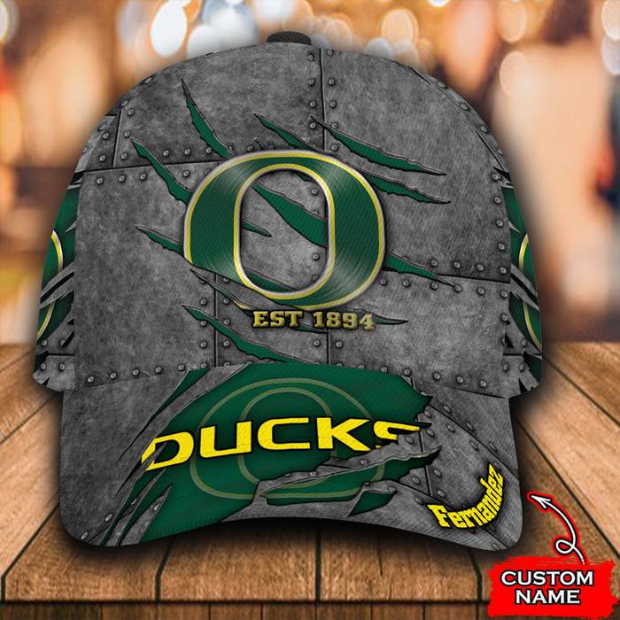 Personalized Oregon Ducks Est 1894 3D Baseball Cap Green CNI1678
