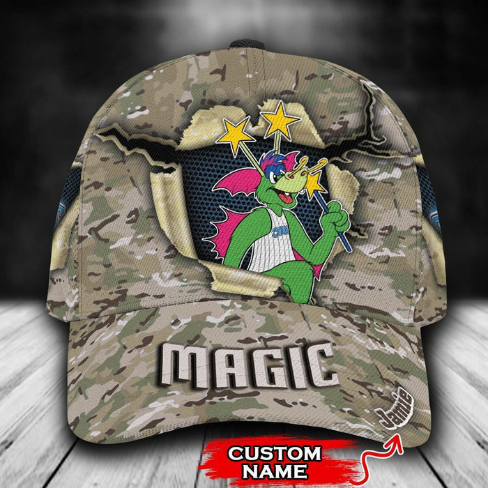 Personalized Orlando Magic Camo Mascot 3D Classic Baseball Cap CNI344