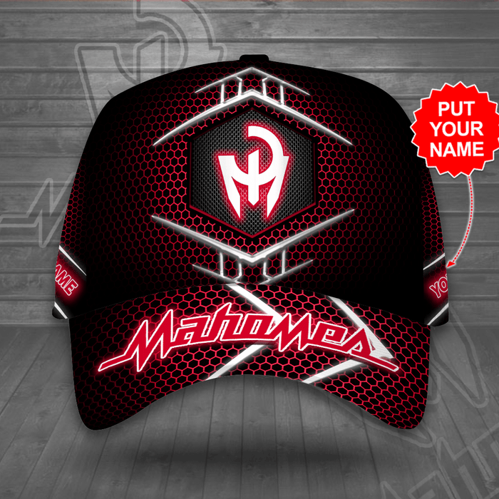 Personalized Patrick Mahomes Kansas City Chiefs 3D Classic Baseball Cap/Hat Black Red Cgi2232