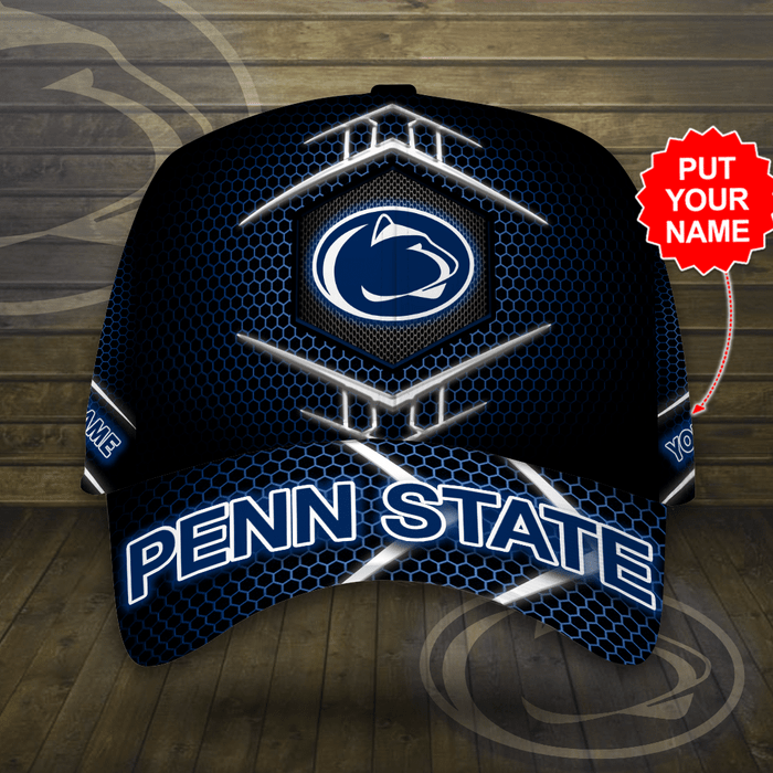 Personalized Penn State Nittany Lions Football Team 3D Baseball Cap Black CNI1985