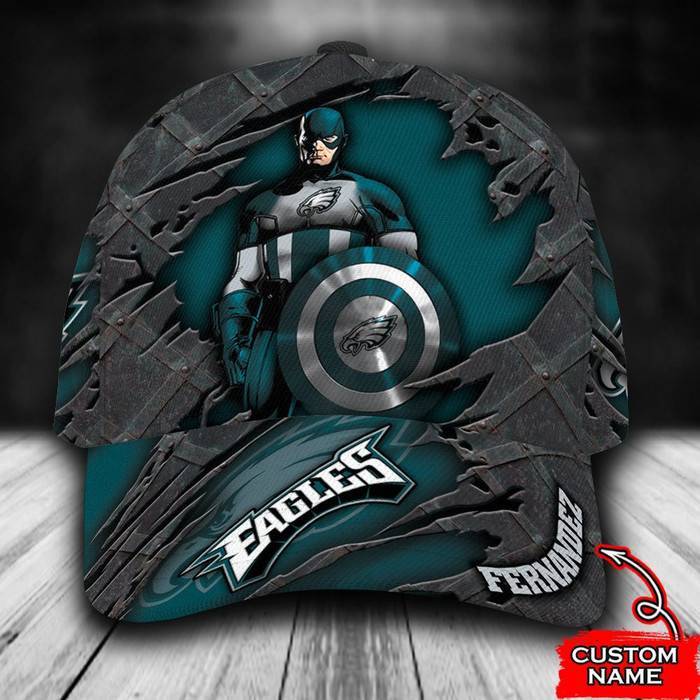 Personalized Philadelphia Eagles Captain America 3D Classic Baseball Cap CNI215