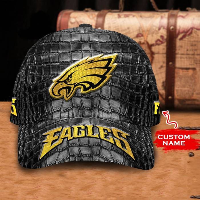 Personalized Philadelphia Eagles Crocodile Skin Pattern 3D Classic Baseball Cap CNI594