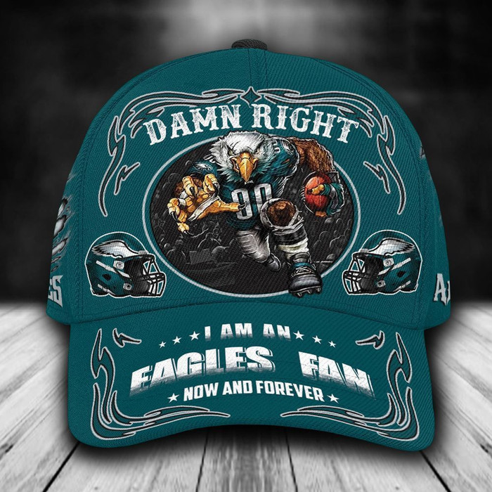 Personalized Philadelphia Eagles Mascot Damn Right 3D Classic Baseball Cap CNI627