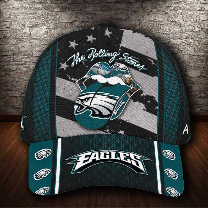 Personalized Philadelphia Eagles The Rolling Stones 3D Baseball Cap CNI1596