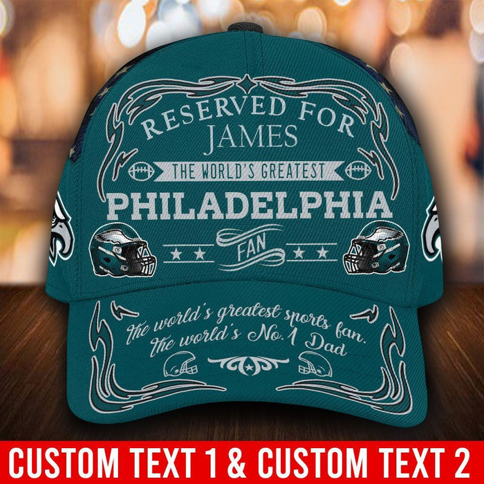 Personalized Philadelphia Eagles Worlds Greatest Fan 3D Baseball Cap CNI1859