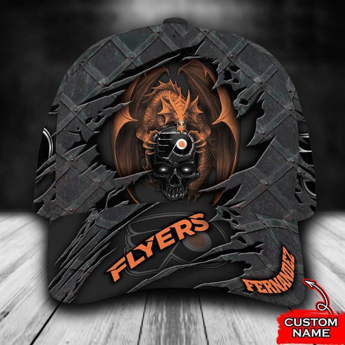 Personalized Philadelphia Flyers Skull Dragon 3D Classic Baseball Cap CNI208