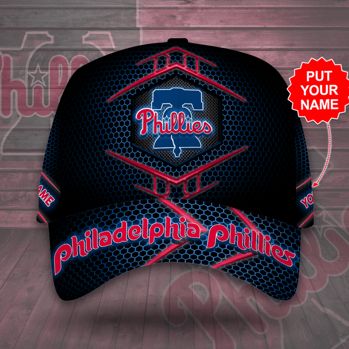 Personalized Philadelphia Phillies 3D Classic Baseball Cap Black CNI2207