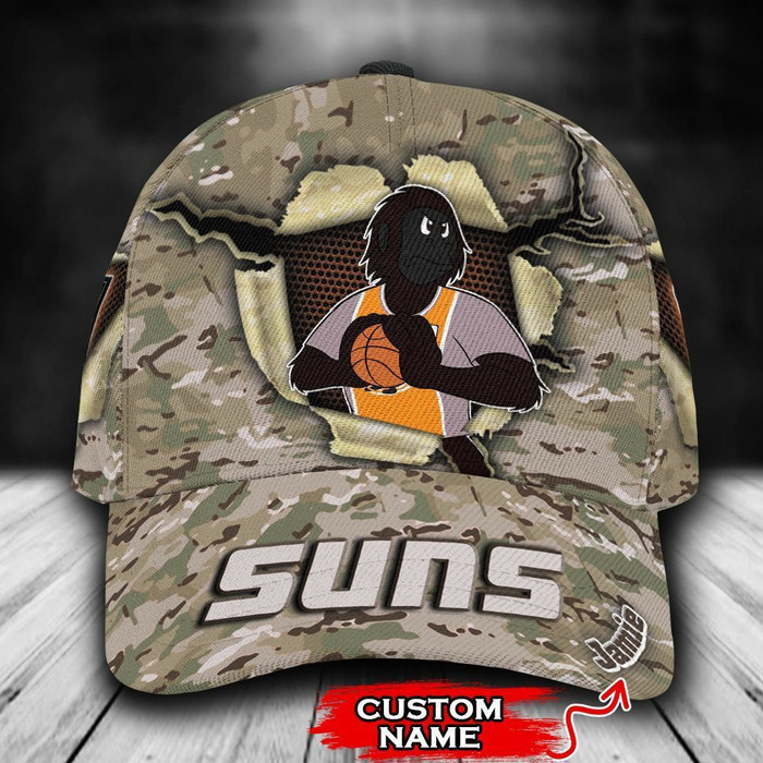 Personalized Phoenix Suns Camo Mascot NBA 3D Classic Baseball Cap CNI846