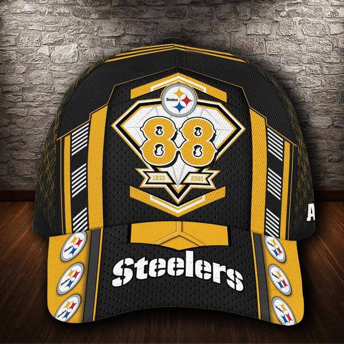 Personalized Pittsburgh Steelers Anniversary 88 Year 3D Baseball Cap CNI1939