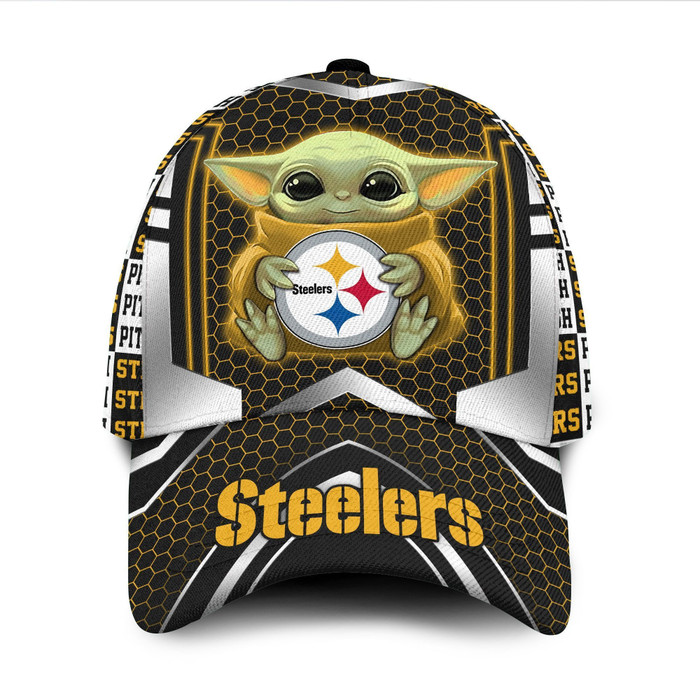 Personalized Pittsburgh Steelers Baby Yoda 3D Baseball Cap CNI1644